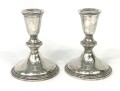 Collection Of Weighted Sterling Silver Candleholders, Compote & Bud Vase
