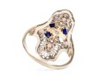 18k White Gold Vintage Filigree And Diamond And White Sapphire Ring, Size 7