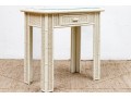 Faux Bamboo And Wicker Painted Console With Glass Top