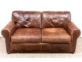 Restoration Hardware Leather Loveseat Sofa