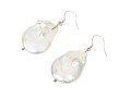 Fabulous Chunky Sterling Silver And Baroque Cultured Freshwater Pearl Earrings