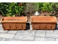 888Only One - Recatalog And Photo****Pair Of Cast Terracotta Ceramic Garden Planters