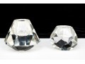 Two Facted Cut Crystal Taper Candle Holders