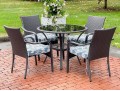 Metal & Resin Wicker 5 Piece Outdoor Dining Set