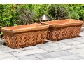 888Only One - Recatalog And Photo****Pair Of Cast Terracotta Ceramic Garden Planters