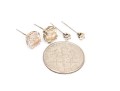 14k White Gold Two Pairs Of Cz Set Stud Earrings