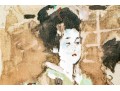 Jack Levine Colored Wood Cut Framed On Gray Paper, Geisha With Attendant 