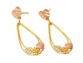 10k Yellow And Rose Gold Drop Pendant Earrings With 14k Clutches