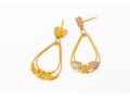 10k Yellow And Rose Gold Drop Pendant Earrings With 14k Clutches