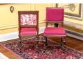 Pair Of Antique Maple Custom Upholstered Side Chairs