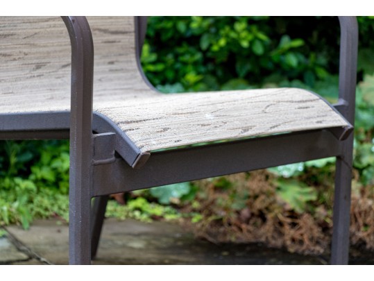 Outdoor Suite Of Four Chairs, Table, And Atlantic Shores Umbrella