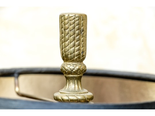 Chinese Brass And Cloisonne Vase Form Table Lamp