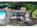 Outdoor Suite Of Four Chairs, Table, And Atlantic Shores Umbrella