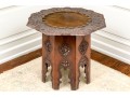 Carved Moroccan Wood Table With A Fabulous Water Lily Form Top