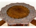 Carved Moroccan Wood Table With A Fabulous Water Lily Form Top