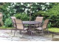 Outdoor Suite Of Four Chairs, Table, And Atlantic Shores Umbrella