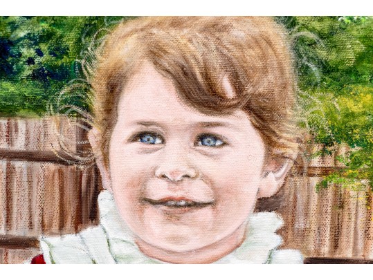 Signed Rita Oil On Canvas, Portrait Of A Child, 1978