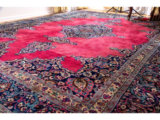 Hand-Knotted Room Size Wool Carpet, 15'-5 X 11'-11 1/4