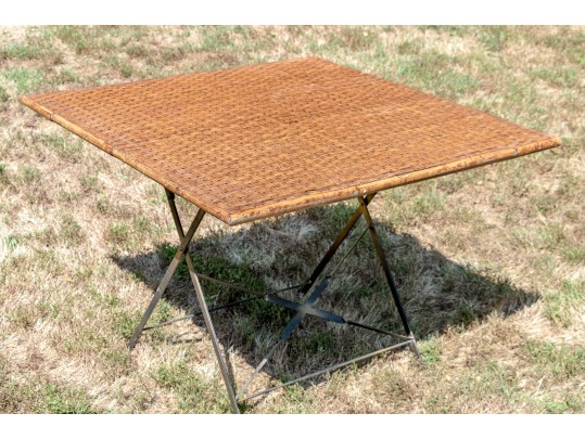 Rattan And Iron Folding Table
