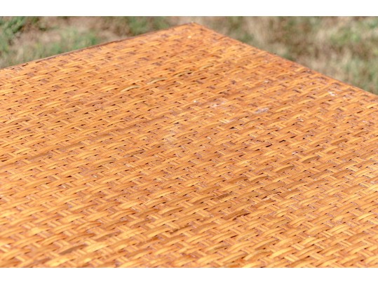 Rattan And Iron Folding Table