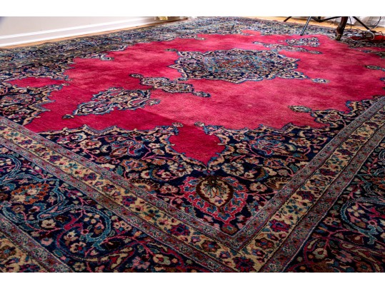 Hand-Knotted Room Size Wool Carpet, 15'-5 X 11'-11 1/4