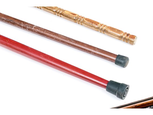 Three Canes, Two With Brass Duck Head Handles