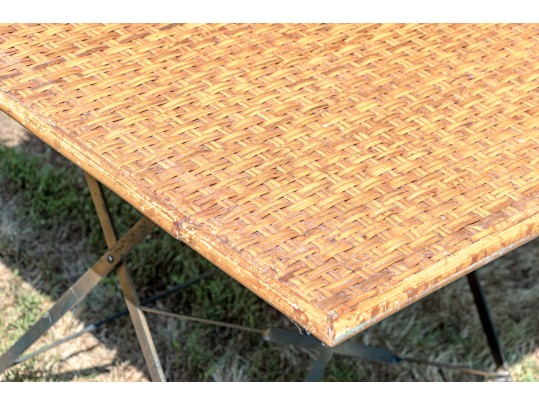 Rattan And Iron Folding Table