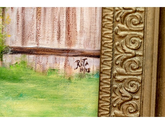 Signed Rita Oil On Canvas, Portrait Of A Child, 1978