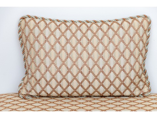 Transitional Style Upholstered Window Bench With Pair Of Accent Cushions