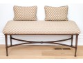 Transitional Style Upholstered Window Bench With Pair Of Accent Cushions