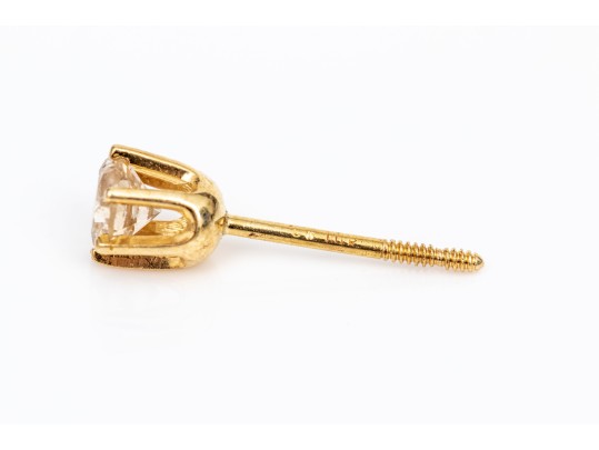 14k Yellow Gold Collection Of Half Pair Diamond Stud Earrings, App. 1.00 TCW