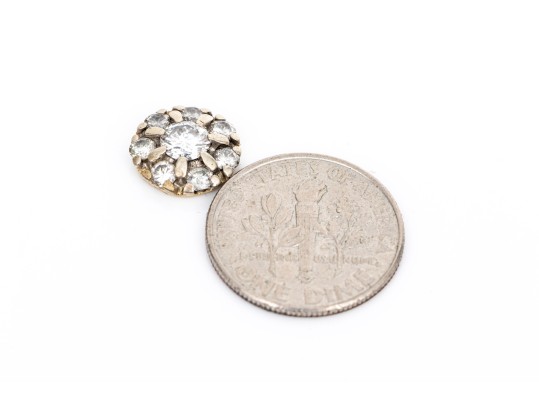 14k White Gold Eight Stone Diamond Cluster Component, App. 0.52 TCW, Unfinished