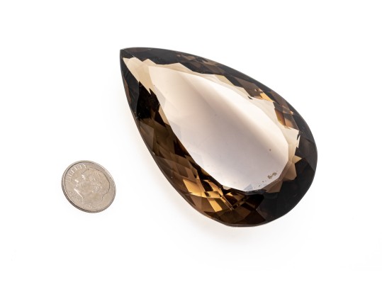 Loose Stone: Enormous Pear Faceted Smoky Quartz, CTS: 528.76