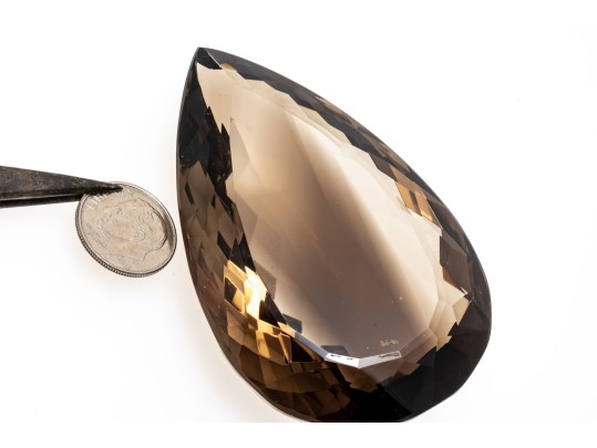 Loose Stone: Enormous Pear Faceted Smoky Quartz, CTS: 528.76