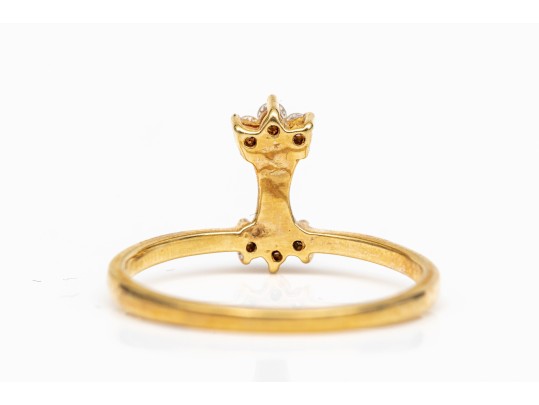 14k Yellow Gold Vertical Profile Diamond Enhancer Ring, App. 0.06 TCW, Size 6.25