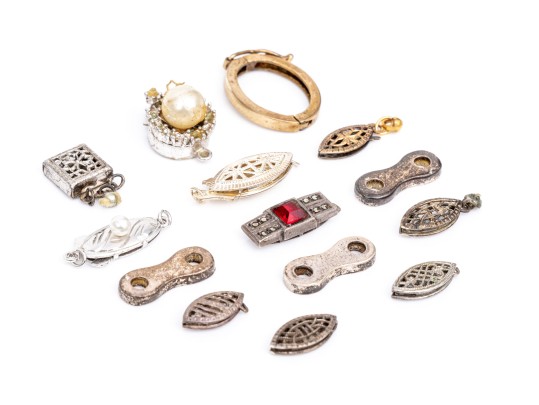 Collection Of Sterling Silver Bead Clasps, Half Clasps And Bead Spacers