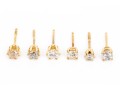14k Yellow Gold Collection Of Half Pair Diamond Stud Earrings, App. 1.00 TCW
