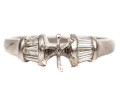 Platinum And Baguette Diamond Set Semi-mount Ring, App. 0.30 TCW, Size 7