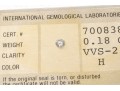 Loose Stone: Diamond, VVS2 H, CTS: 0.18, Sealed With Old Cert