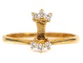 14k Yellow Gold Vertical Profile Diamond Enhancer Ring, App. 0.06 TCW, Size 6.25