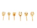 14k Yellow Gold Collection Of Half Pair Diamond Stud Earrings, App. 1.00 TCW