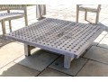 Sizable Quality Square Lattice Design Teak Outdoor Cocktail Table