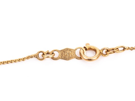14k Yellow Gold Classic Retro Gold Ball Style Necklace