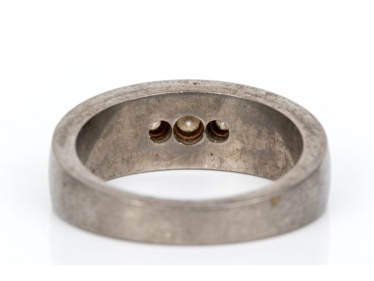 Titanium And 18k Yellow Gold Striking Diamond Set Band Ring, App. 0.14 TCW, Size 10, See Note