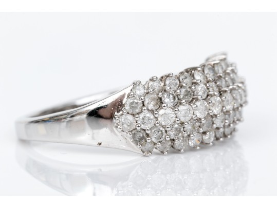 10k White Gold Diamond Dome Ring, App. 0.66 TCW, Size 8