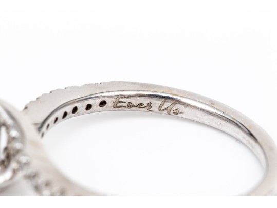 14k White Gold Lovely Diamond Set Bypass Ring, App. 0.42 TCW, Size 8.25