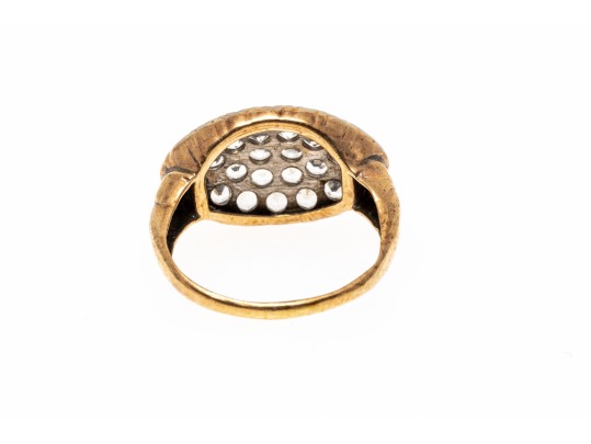 10k Yellow Gold Vintage Quartz Cluster Ring, Size 3.5+