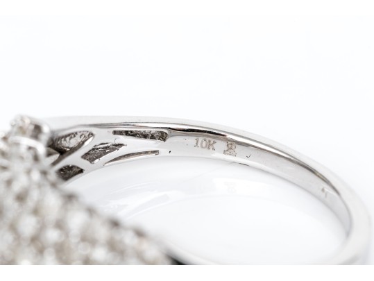 10k White Gold Diamond Dome Ring, App. 0.66 TCW, Size 8
