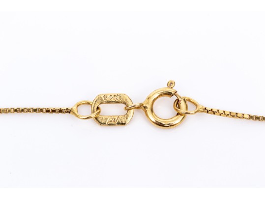 14k Yellow Gold Fun Peridot Set Horseshoe Necklace, App. 0.78 TCW