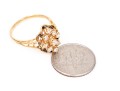 14k Yellow Gold Lovely Vintage Elongated Diamond Cluster Ring, App. 0.18 TCW, Size 5.5